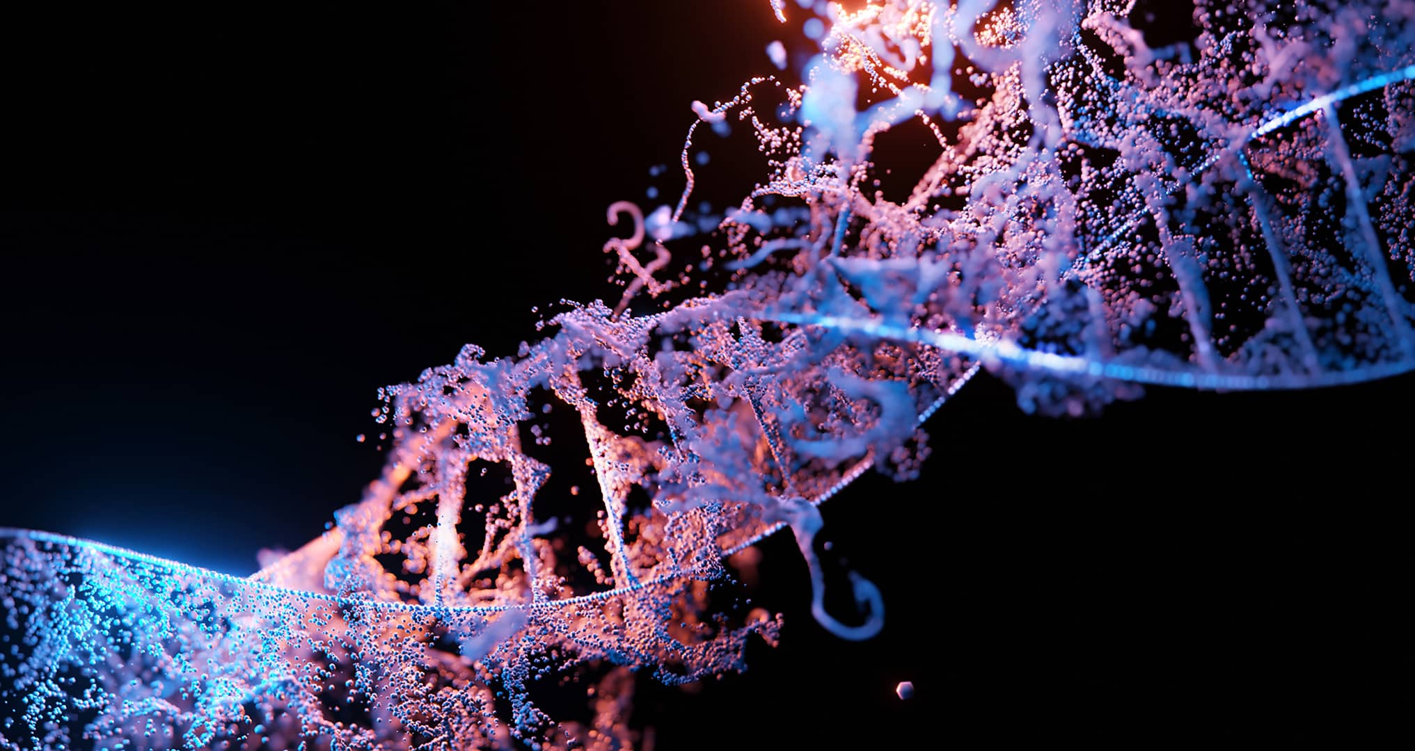 DNA zoomed in on black backround