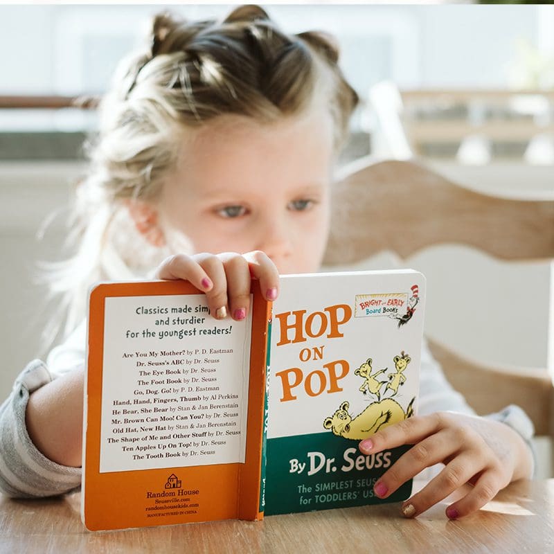 child reading hop on pop child reading hop on pop