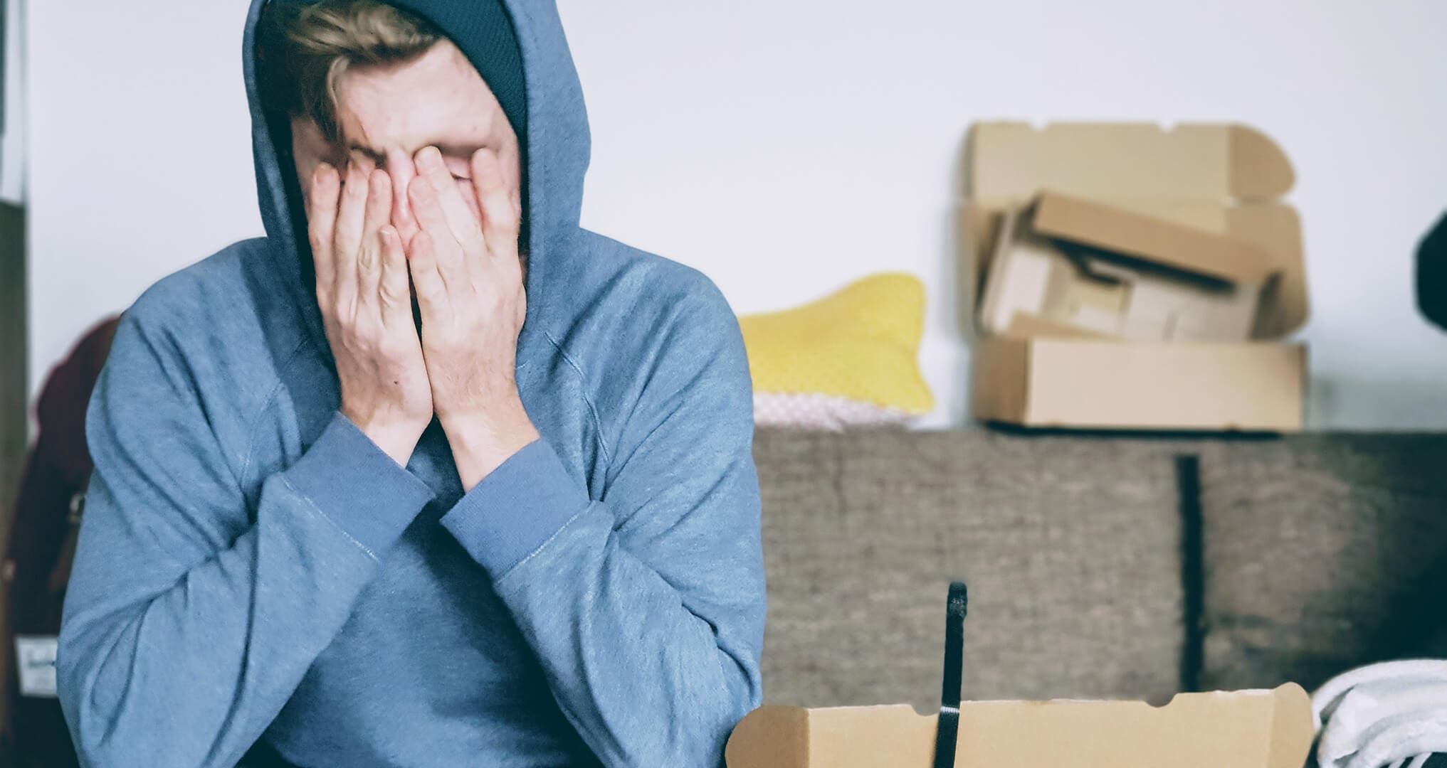 young adult suffering from PTSD
